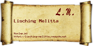 Lisching Melitta névjegykártya
